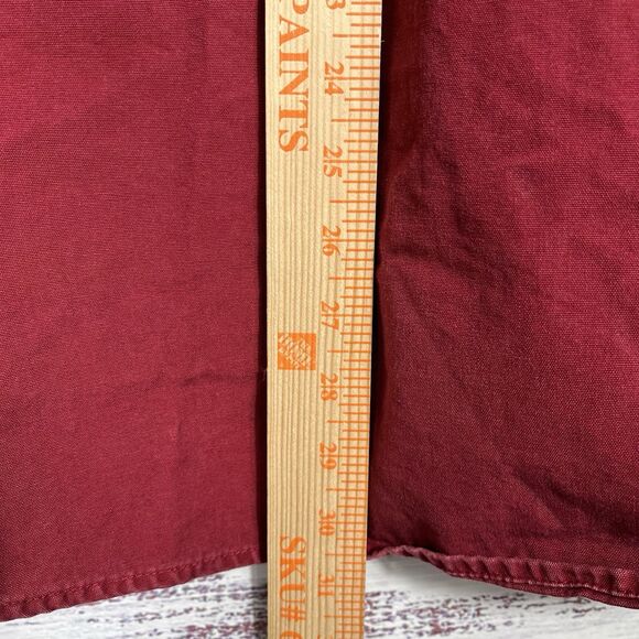 CABELAS Shirt Mens XL Twill Button Up Work Shooting Elbow Patch Cotton Chore Red - Picture 11 of 12
